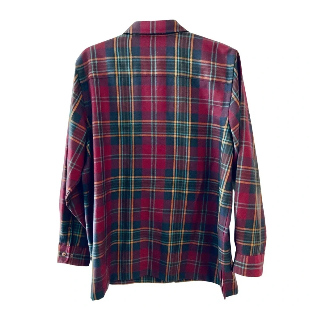 VTG Lauren Ralph Lauren women's‎ worsted wool jacket zip plaid equestrian large
